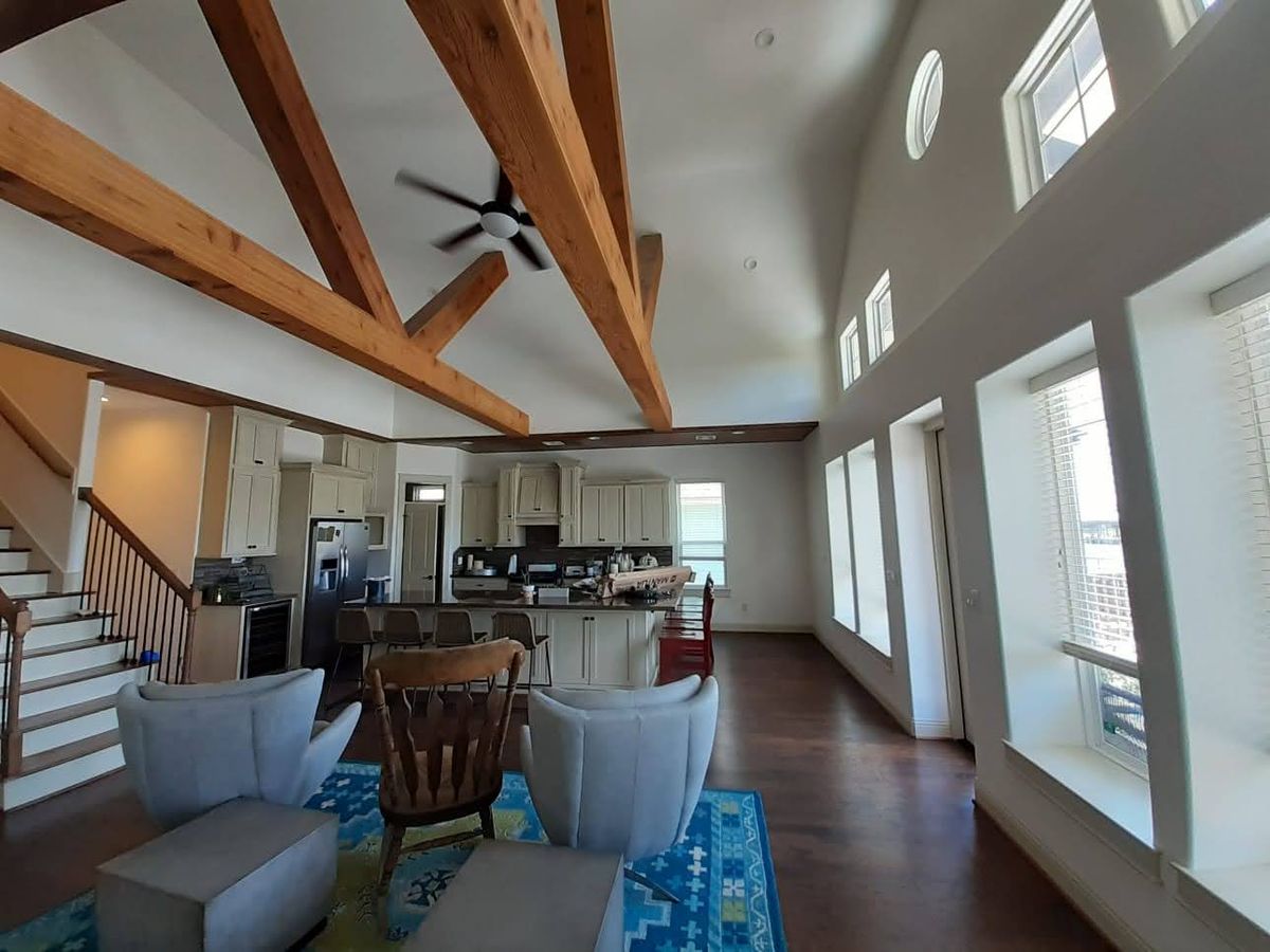 Wood ceiling beams